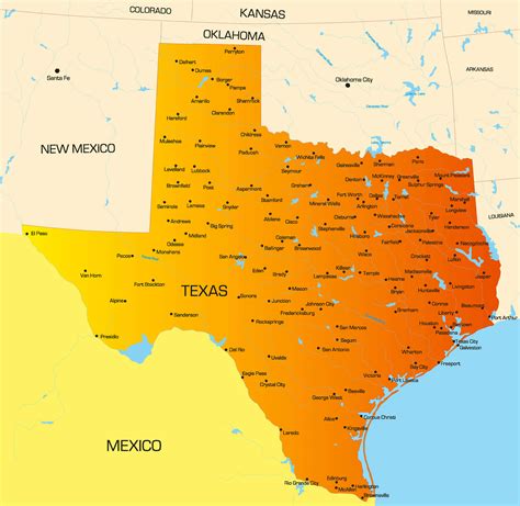 Texas (USA): State, Major Cities, Towns & Places .